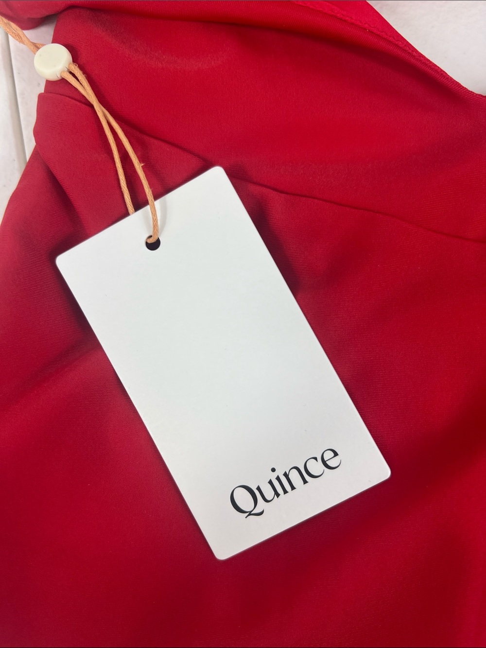 Quince Sz Medium Italian Cut Out One-Piece Swimsuit Cherry Minimalist Summer NWT - Picture 5 of 14